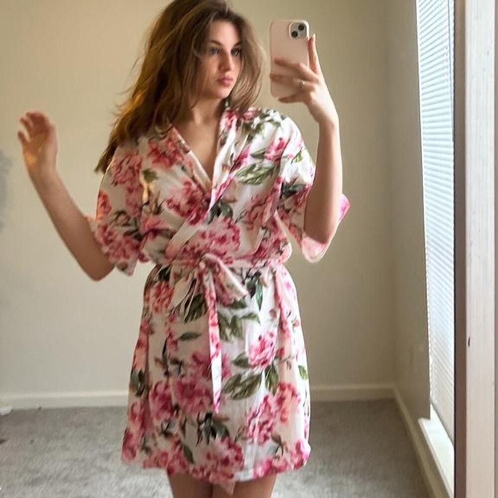 Vintage pink floral 34 sleeve